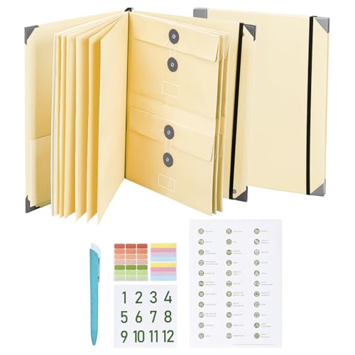 The Folio Document Organizer, If i Die Binder – Veleron Life Organizer, in Case I Die Dokumentenmappe, wichtige Dokumenten-Organizer, Folio mit Taschen, Datei, Zuhause, Schule, Bürobedarf (Khaki) von FuyoSegen