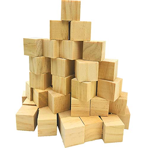 Fycooler 70Stück Holzwürfel 2x2cm Bastelwürfel, Natürlich Unfertige Holzblöcke - Puzzle Holzwürfel Blanko Deko Holz Basteln Holz Quadrat Würfel zum Basteln Bemalen DIY Handwerk Dekoration von Fycooler