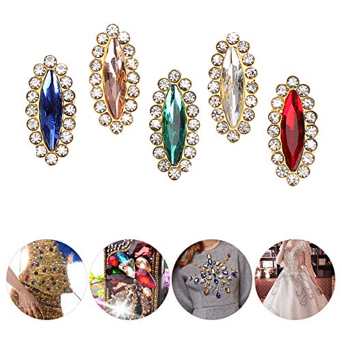 100 Stück Kristall Strass Marquise Form Kunststoff Diamantknöpfe für Halskette Hochzeitskleid Nähen Dekorationen von Fydun