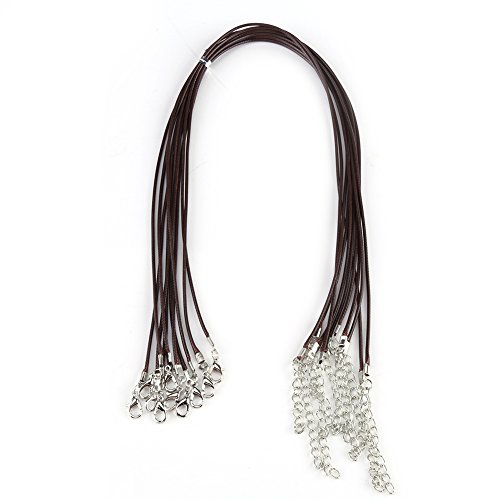 Fydun Halskette Schnur, 10PCs verstellbare Halskette Wachs Seil Schnur Schnur für DIY Schmuckherstellung(Braun) von Fydun