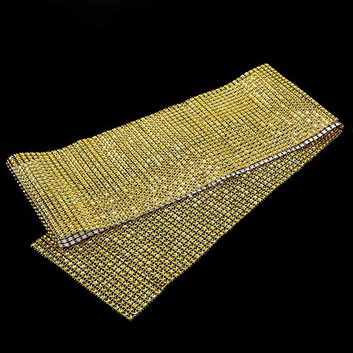 Hochzeit Party Home Decor Rstone Crystal Mesh Wrap DIY Gold (GOLD) von Fydun