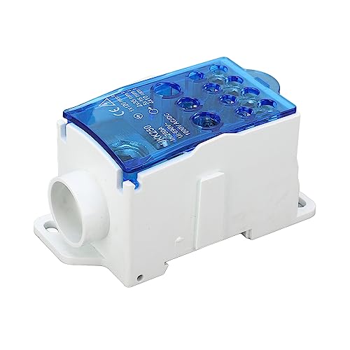 Klemme Blockanschlussbox Spleiß Stromverteilungsbox 690V 250A Einer Pole Din Schiene Elektrokabinen Küche Badezimmerbereiche (BLUE) von Fydun