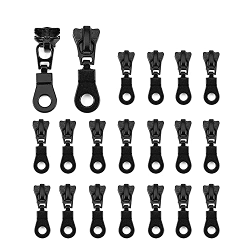 Reißverschluss Schieber, Fydun 20 Stück Metalllegierung Zipper Sliders Größe #5 Reißverschluss Reparatur Ersatz Kit Schwarz für DIY Kleidung Taschen von Fydun