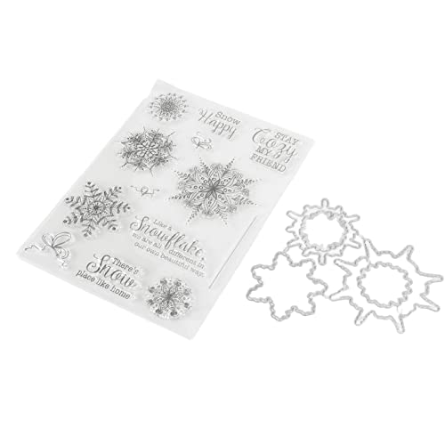 Transparenter Stempel mit Schneeflocken-Motiv, Sicher, Langlebig, Wiederverwendbar, TPR-Material, Einfache Bedienung, Transparenter Stempel mit Stanze, Professionelles Zubehör von Fydun