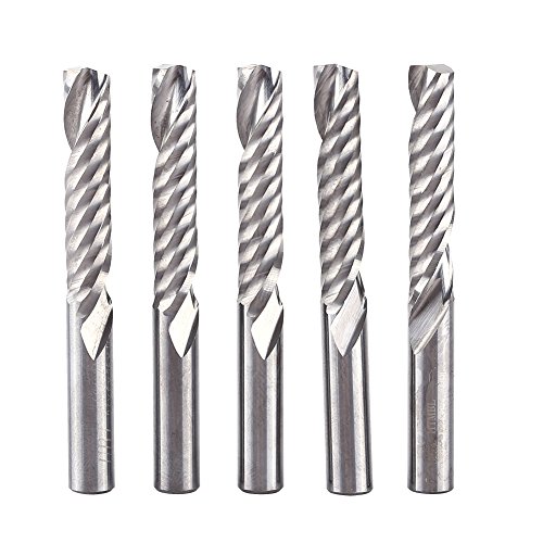 Wolfram -Carbid -Einzelflöte -Spiral -CNC -Fräste -Router -Bits für Acryl, PVC, MDF - 5pcs von Fydun