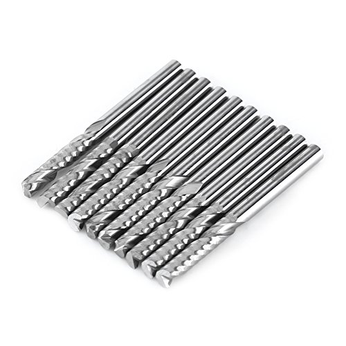 Wolfram -Carbid -Endmühlen CNC -Bits Schneiden für Holz Acryl 10pcs 3.175 * 15 Mm Einzelflöte von Fydun