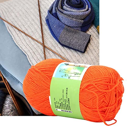 Fyearfly Anthrazitgarn Mittelfein Anthrazit Baumwolle Gewebtes Pullover-Schal-Garn, Orange, Baumwollgarn, ideal zum Stricken und Häkeln, 100g von Fyearfly