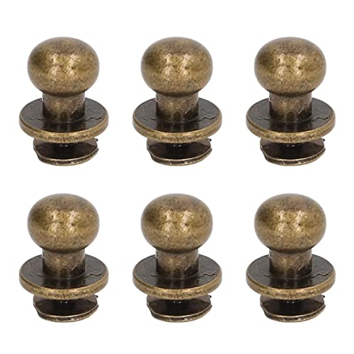 Fyearfly Chicago Schrauben Nail Monk Niet Hochglanz Glätter 200 Sets, 10 x 8 mm Leder Kupfer Nietverschluss DIY Bastelbedarf für Kleidung Taschen Bronze von Fyearfly