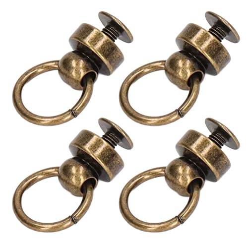 Fyearfly Ledernieten, 200 Sets, 9 mm, Messingnieten, Geldbörse, Kugelnieten, großer Zugring, Knopfnieten, Nieten für DIY-Kleidung, Taschen, Schuhe, Handyhülle, Bronze von Fyearfly