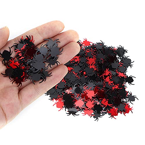 Fyearfly Multi Shape Konfetti Halloween Konfetti, 60g PVC Urlaub Dekorative Spinnenform Konfetti für Halloween Party, schreckliche schwarze Spinne und rote Spinne von Fyearfly