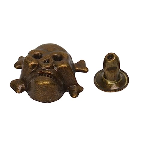 Fyearfly Punk-Knöpfe, Totenkopf-Nieten, 150 Sets, 13 x 12 mm, DIY, Geisterkopf, Bronze, Punk, Galvanik, Metall, Totenkopf-Knöpfe für Bastelprojekte von Fyearfly