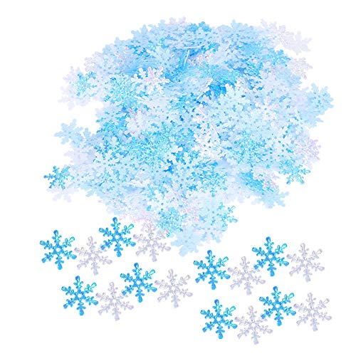 Fyearfly Schneeflocken-Konfetti, Schneeflocken, Konfetti-Dekoration, Weihnachten, Vliesstoff, Blau, Weiß, AB, gemischte Farben, 15 mm von Fyearfly