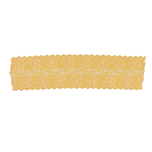 Fyearfly Spitzenband, Spitzenstoff, 9,1 m, 23 cm breit, Stretch-Mesh-Nylon-Spitzenband, T zum Nähen, Gold von Fyearfly