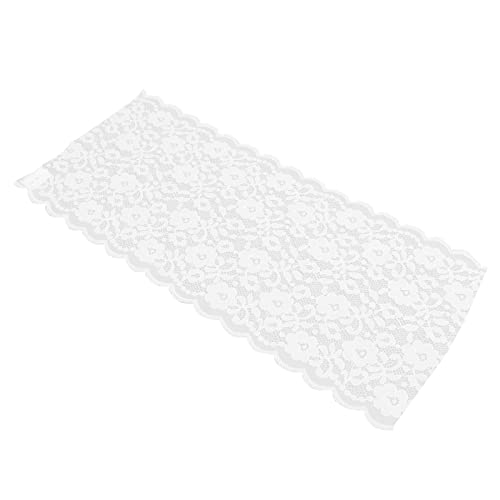 Fyearfly Spitzenstoff, 20 cm breit, 9,1 m lang, florales Nähband für Hochzeiten, Partys, Weiß von Fyearfly