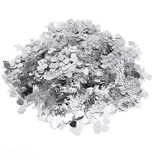 Fyearfly Streudeko Streusel Just Married Hochzeit Valentinstag Konfetti Dekoration Streudeko Streuung 100 g Silber von Fyearfly