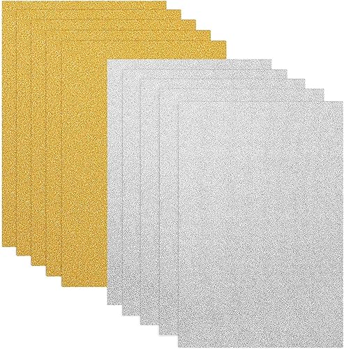 Glitzer Kartonpapier,40 Blatt Gold Silber Glitzerpapier Zum Basteln 250 GSM,Für Geburtstage Hochzeiten Partys Feiertage Bühnen Kulissen Wände Verpackungen Und Andere Dekorative Zwecke von Fyearfly