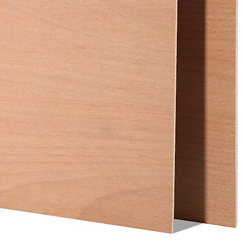 Rotbuchen-Sperrholz, 0,3 x 30,5 x 30,5 cm, unlackiertes Holz, 3-lagiges Sperrholz, unlackiertes Holz, zum Basteln, Malen, Gravieren, CNC-Schneiden, 6 Stück von Fyearfly