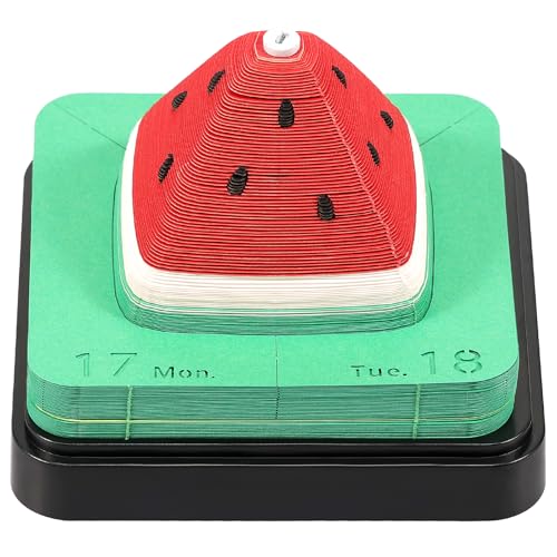 3D Kalender 2025 Abreißen Wassermelone 3D Notizblock Papierkalender 8.7×8.7×6cm Kalender Abreißen Geschenk für Weihnachten Thanksgiving Jubiläum Valentinstag (Rot) von Fyeme