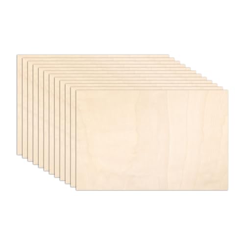 Fyeme 12 -pcs Basswood -Blätter 12 Zoll unvollendete Sperrholzblätter 2 mm dicke quadratische/rechteckige Holzbretter Mehrzweckholz Stücke für Basteln Schneiden von Gravurholz Brennen von Fyeme