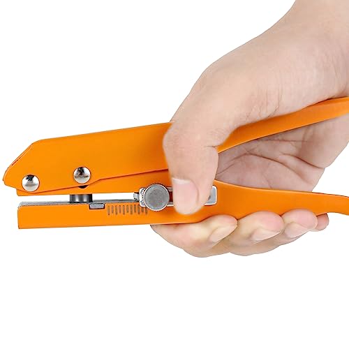 Fyeme Einzelloch -Punch 5/16 -Zoll 3/8 -Zoll -Hochleistungsloch Puncher Tragbarer Lochkantenbänder Stochern Zierpapier Papierloch Punch mit Skala für Fotos Papierkarten Office -Handwerk(10mm,orange) von Fyeme