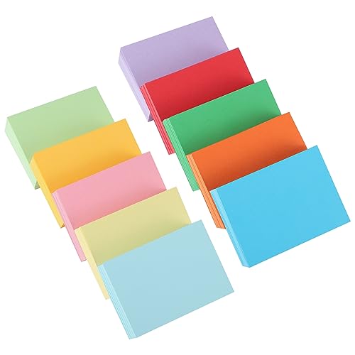 1000 Blätter A8 Moderationskarten,Karteikarten Blanko Papier Karten 150g/m² Lernkarten Index Cards für Schule Büro Vokabel Lernen (10 Farben) von Fyguard