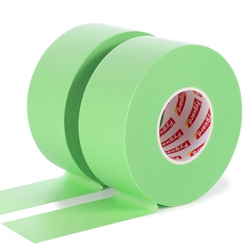 2 Rolle Malerkrepp Grün, 36mm x 50m Abklebeband Masking Tape Wasserfest Maler Klebeband Niedrige Viskosität für Latexfarbe Kunstfarbe Kieselalgenschlamm Farbtrennarbeiten Abdeckarbeiten von Fyguard