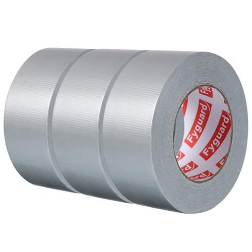 Fyguard 3 Rolle Panzertape Silber, 48mm x 40m Reparaturband 210μ Klebeband Wasserdicht Gewebeband Handreißbar Gafferband zum Haushalt Gärten Reparieren Befestigen Bündeln von Fyguard