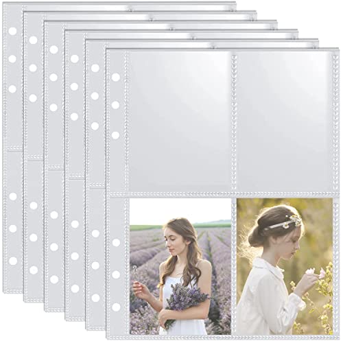 Fyihoxi 160 Stück Fotohüllen Prospekthülle, 40 Seiten Fotohülle Sammelhüllen, A5 Prospekthüllen Glasklar, Binder Sleeves 4 Pockets für Foto Postkarten Schutz Sammlung(9*6cm) von Fyihoxi