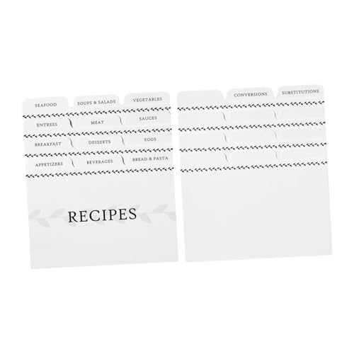 FytStycale 24pcs Küche Rezeptkarten Rezeptkartenteiler Feiertags Karteikarten Guides 4,5inchx6inch Braut Duschkartenkartenteiler Divider, Weiß von FytStycale