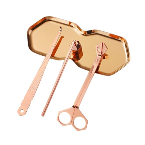 FytStycale Kerzenwerkzeug Set, Kerzendocht Trimmer Und Schöpflöffel Set für Den Heimgebrauch, Roségold von FytStycale