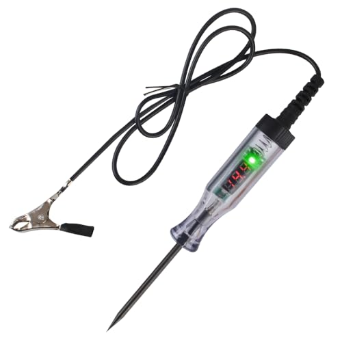 Fyuasto DC/Widerstand Test Digital LCD Spannung Tester Universal Auto Display Mess Pen Circuit Detector Probe Pen Auto Zubehör (Schwarz regulär) von Fyuasto