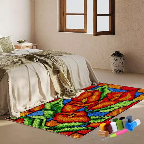 KnüPfteppich zum Selber KnüPfen 61 x 87 cm Knüpfen set Erwachsene Knüpfteppich Knüpfen set Knüpfteppich Kreuzstich Stickerei DIY Set Knüpfen Set Erwachsene Teppich DIY-Knüpfhaken-Sets Fußabtreter KnüPfteppich zum Selber KnüPfen 61 x 87 cm Knüpfen set Erwachsene Knüpfteppich Knüpfen set Knüpfteppich Kreuzstich Stickerei DIY Set Knüpfen Set Erwachsene Teppich DIY-Knüpfhaken-Sets Fußabtreter von Fzamudng