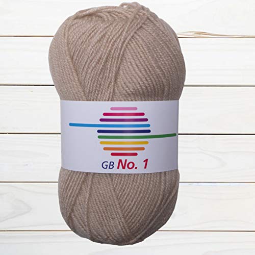 GB Wolle No.1 Strickgarn Häkelgarn Polyacryl 50g 150m DIY Strickwolle (Camel 1351) von G-B