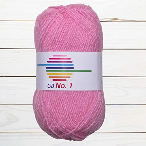 GB Wolle No.1 Strickgarn Häkelgarn Polyacryl 50g 150m DIY Strickwolle (Rosa 1490) von G-B