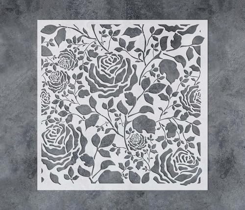 GSS Designs Blumenschablonen zum Malen auf Holz, Leinwand, Papier, Stoff, Boden, Wand, Blumenschablonen für Wände und Böden, 30,5 x 30,5 cm, wiederverwendbare DIY-Kunsthandwerk-Schablonen zum Malen von G GSS Designs