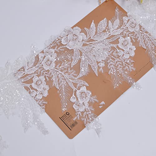 Luxuriöse Perlenstickerei, Spitzenapplikationen für Hochzeitskleider, Strass, Spitze, Applikation, Patch, Stickerei, Spitze, Parches ropa (SPXB-P3269A-1yR32) von G-RUI