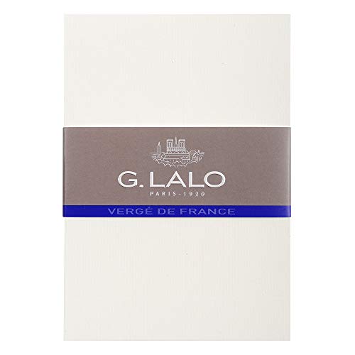 Lalo 54300L - Pack mit 25 Karten, 10,7x15,2 cm 300g, Vergé-Papier, 1 Pack, Weiß von G. Lalo