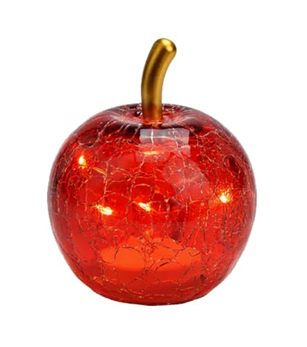 Dekoleuchte Apfel (XXS) Glas rot - Apfel Lampe mit 5er LED Lichterkette, Dekolampe, Tischleuchte, Apfellampe von G. Wurm