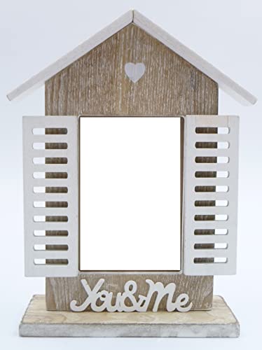 G.B. Shabby Chic Holz Bilderrahmen mit Schriftzug You&Me (20 x 15 x 5 cm, 20 x 15 cm) von G.B.