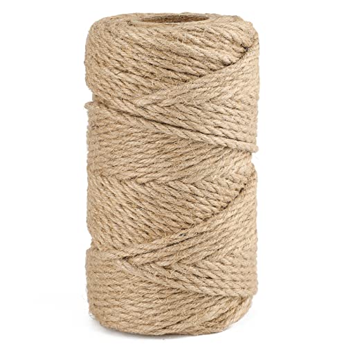 G2PLUS 50M Dick Hanfschnur,6MM Juteschnur Dick Jute Hanfseil, Braun Juteseil zum Katzen Kratzbaum, 6MM Jutekordel für DIY Basteln, Garten und Camping von G2PLUS