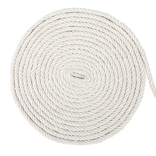 G2PLUS 6mm Beige Baumwollkordel, 20m Dicke Baumwollseil, Seil aus Baumwolle, Baumwolle Seil zum Adventskalender Handwerk Basteln von G2PLUS