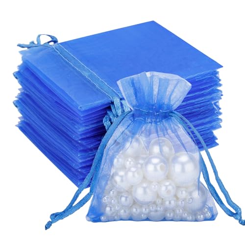 G2PLUS Blau Organzasäckchen, 7x9cm Kleine Geschenk Organzabeutel, 50 Stück Organza-Beutelchen mit Kordelzug Sie als Hochzeit Bonbonsbeutel, Schmuckbeutel, Geschenkbeutel G2PLUS Blau Organzasäckchen, 7x9cm Kleine Geschenk Organzabeutel, 50 Stück Organza-Beutelchen mit Kordelzug Sie als Hochzeit Bonbonsbeutel, Schmuckbeutel, Geschenkbeutel von G2PLUS