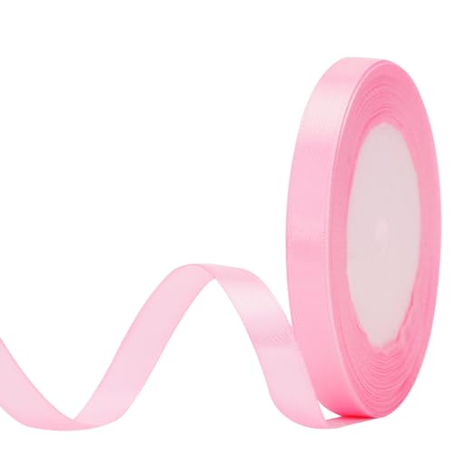 G2PLUS Rosa Satinband 10mm, Dekoration Geschenkband, 22m Schleifenband zum Bastel, Rosa Satin Dekoband für Geschenkverpackung, Dekoration von G2PLUS