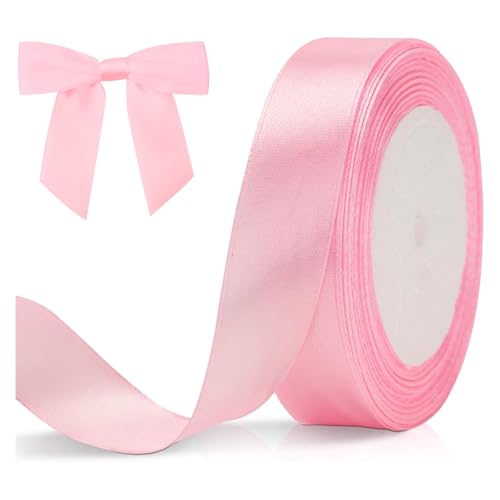 G2PLUS Rosa Satinband 20mm, Dekoration Geschenkband, 22m Schleifenband zum Bastel, Rosa Satin Dekoband für Geschenkverpackung, Dekoration von G2PLUS