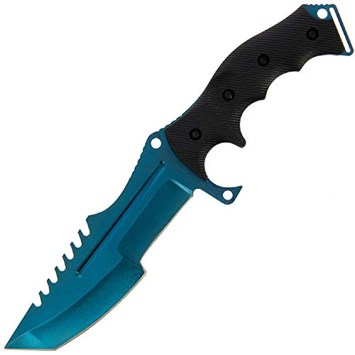 G8DS Huntsman Style Messer mit Gummigriff und Blue Edge Blade (934) Messer mit blauer Klinge von G8DS