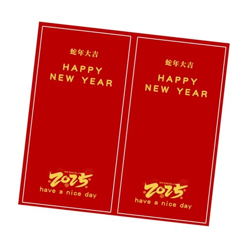 50 Stück "Happy New Year"-Aufkleber, 5,1 x 10,2 cm, Verpackungsetiketten, rechteckig, für Kartons, Verpackungen von GADAW