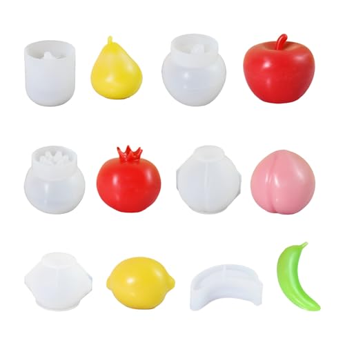 6Pcs Obst Geformte Kerze Formen Für Kerze Seife Hause Dekoration Banane Birne Pfirsich Zitrone Silikon Formen Für Epoxidharz von GADAW