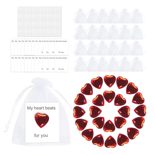 GADAW Stilvoller Acryl-Herz-Gesichtsstein, handgefertigt, Kristall-Strasssteine, temporärer Aufkleber, Dekoration für Hochzeiten oder Partys von GADAW