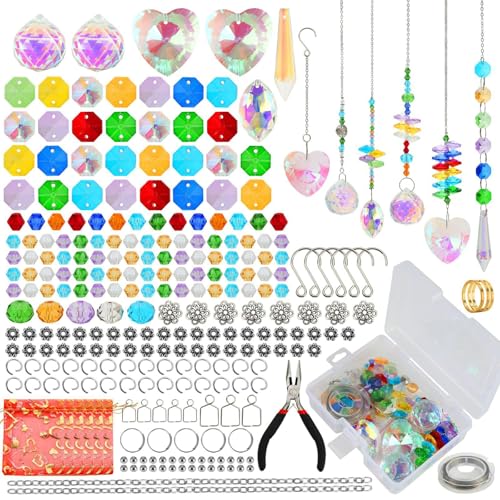 Set Mit 460 Kreativen Sonnenfängern Bastelset Regenbogen Anhänger Perlenzubehör Schmuck Ornament Fenster Gartendekoration von GADAW