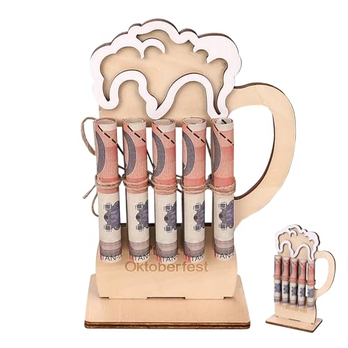 Bierbecher Geldgeschenk Holz Geldgeschenke Verpackung,Oktoberfest Deko-Oktoberfest Deko Party Geschenke für Männer, Biergeschenke Für Männer Geburtstag von GADITIEK